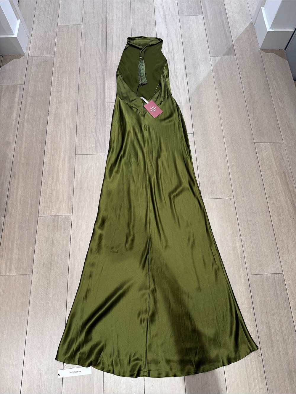 Reformation Camile Rowe Bianca Silk Dress Moss Garden - Picture 7 of 10